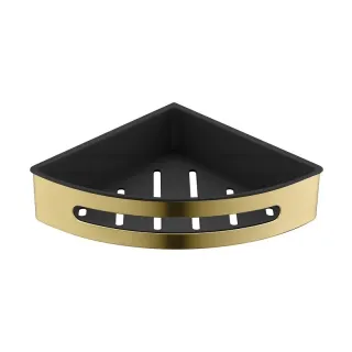 Полка угловая Timo Luiro 18577/17 чёрный/золото матовое